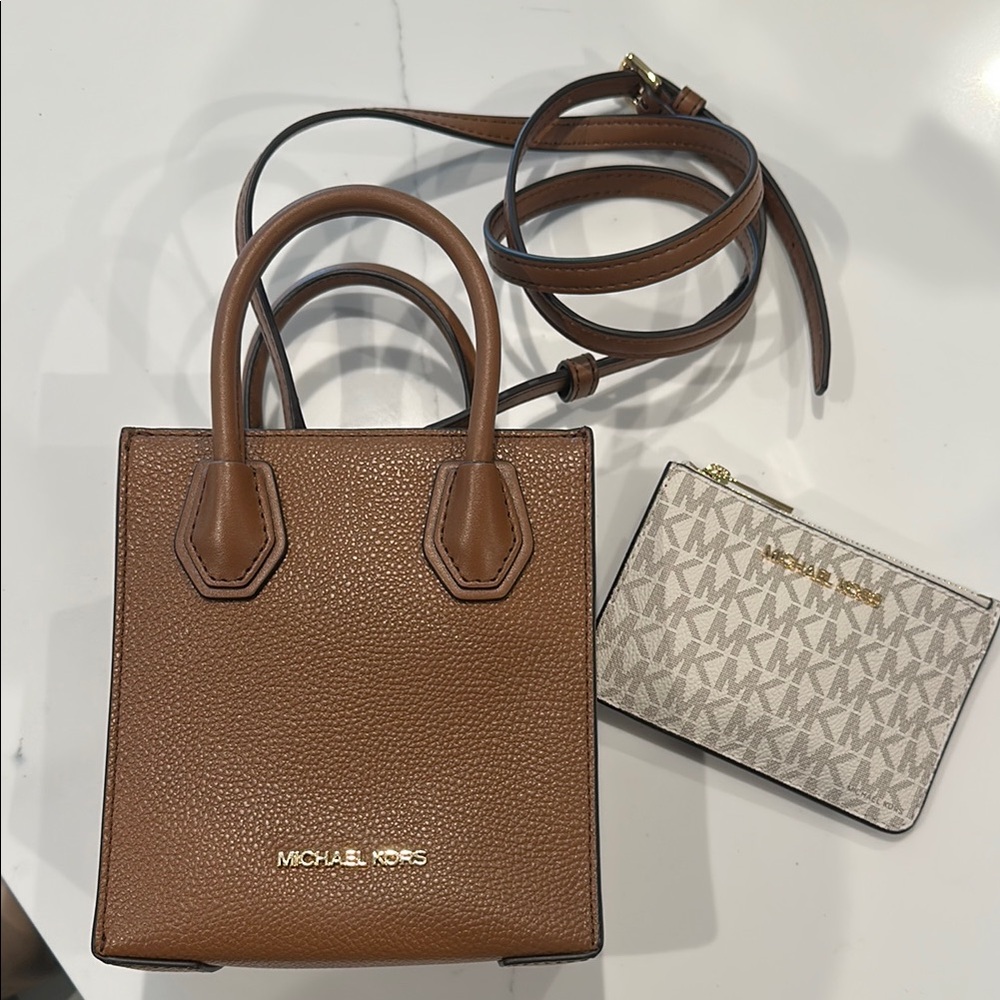 Michael Kors Brown Leather Crossbody with Wallet
